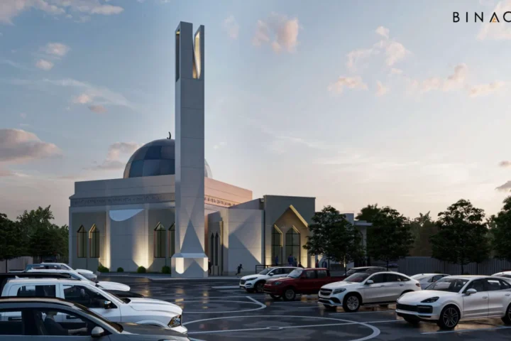 Rendering of the masjid at night