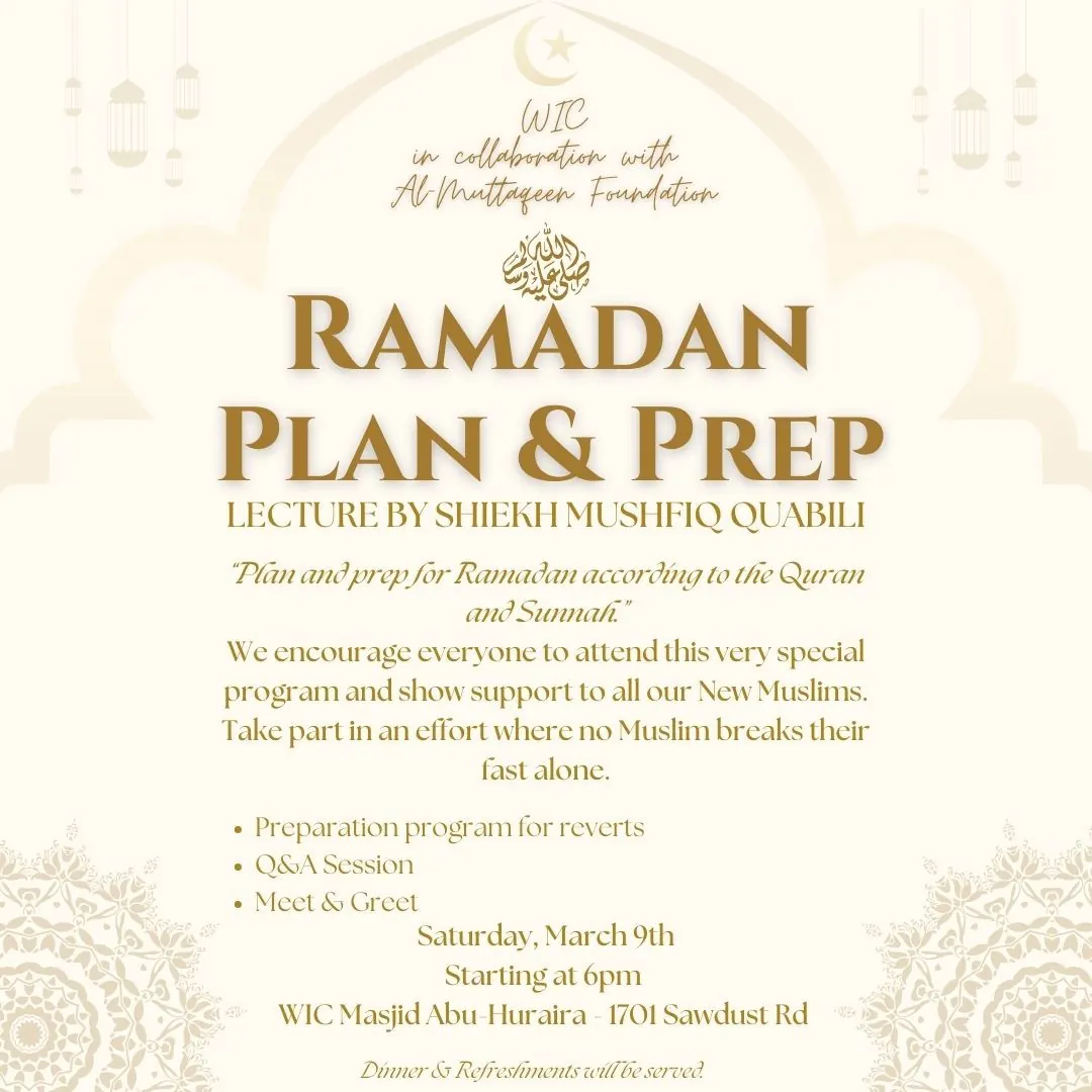 Ramadan Plan and Prep event flyer