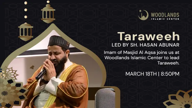 Taraweeh with Sh. Hasan Abu Nar flyer